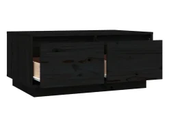 Mesa de centro de madera maciza de pino negro 80x50x35 cm