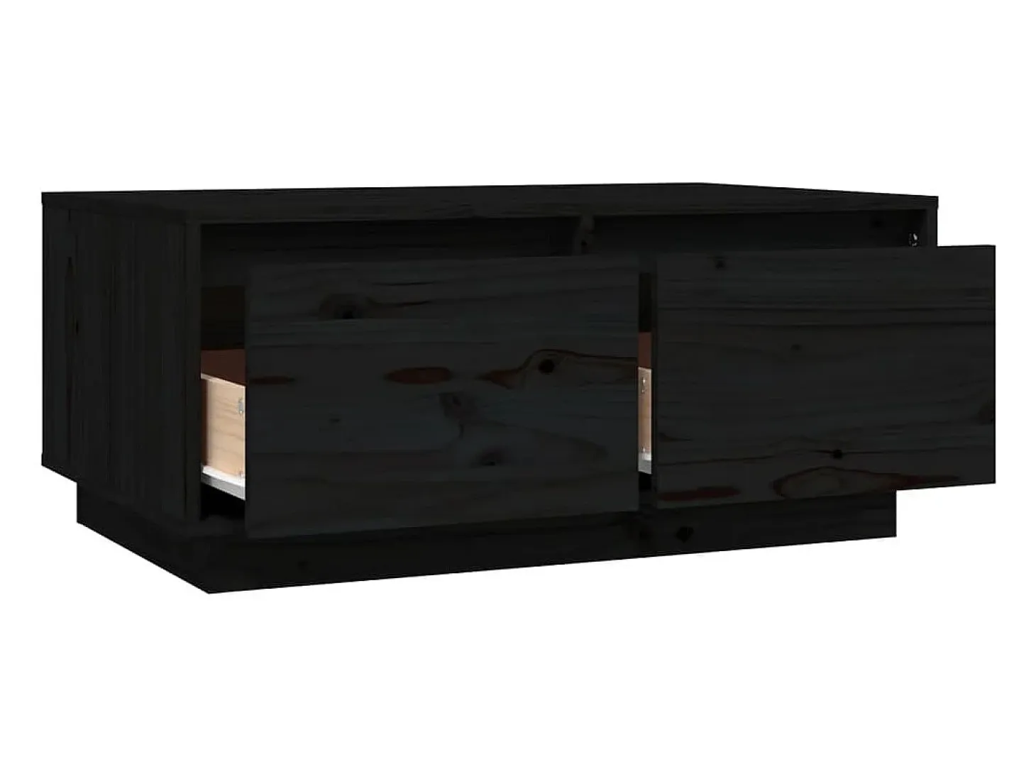 Mesa de centro de madera maciza de pino negro 80x50x35 cm