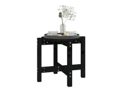 Mesa de centro de madera maciza de pino negro Ø52,5x45 cm ES59615