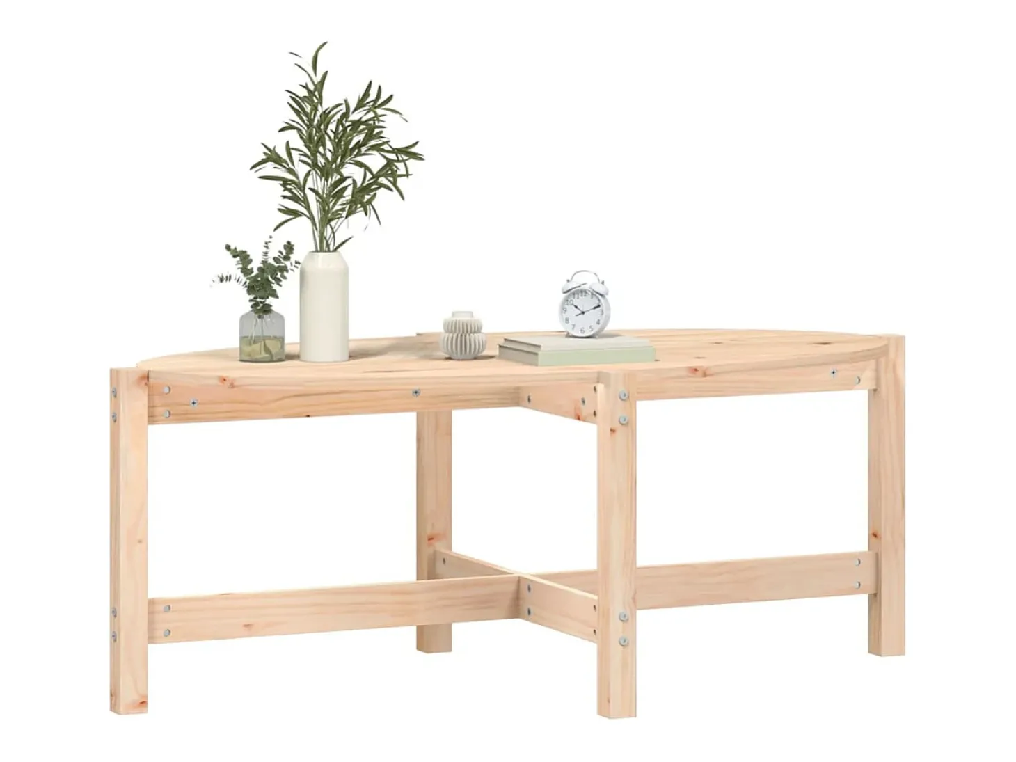 Mesa de centro de madera maciza de pino 118x63x45 cm