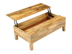 Mesa de centro de madera maciza de mango 110x55x35 cm