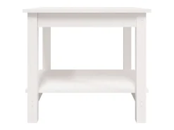 Mesa de centro de madera maciza de pino blanca 50x50x45 cm