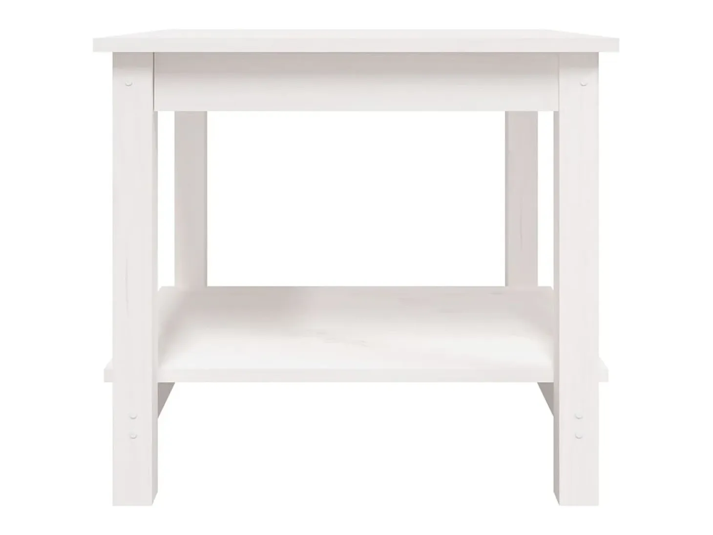 Mesa de centro de madera maciza de pino blanca 50x50x45 cm