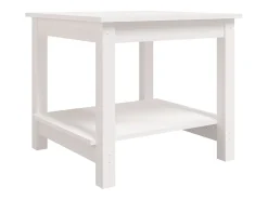 Mesa de centro de madera maciza de pino blanca 50x50x45 cm