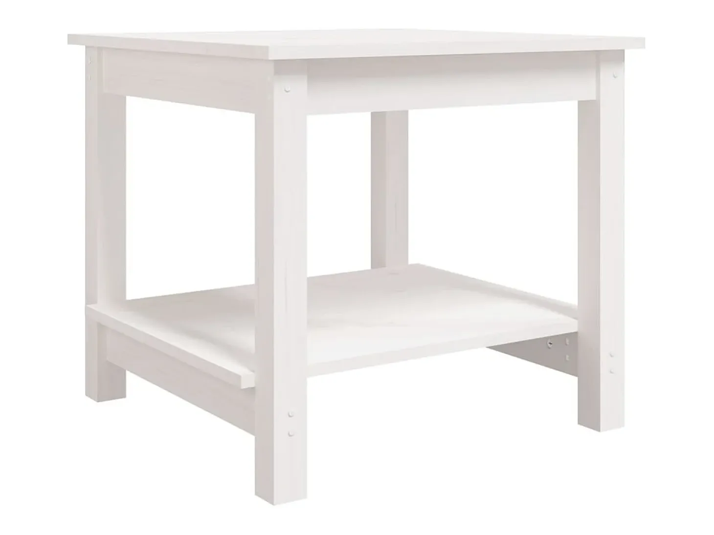 Mesa de centro de madera maciza de pino blanca 50x50x45 cm