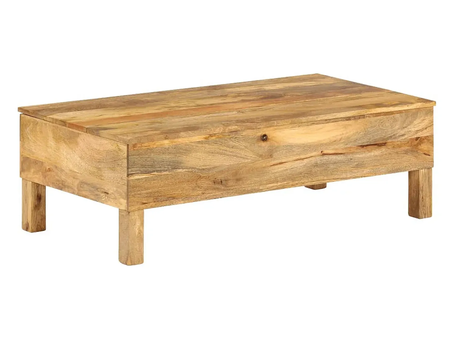Mesa de centro de madera maciza de mango 110x55x35 cm