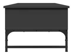 Mesa de centro de madera ingeniería y metal negro 100x50x35 cm