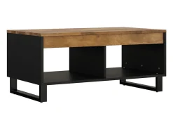 Mesa de centro de madera maciza mango 90x50x40 cm