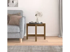 Mesa de centro de madera maciza de pino marrón miel Ø52,5x45 cm ES15008
