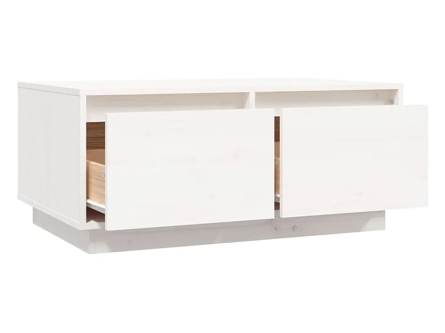 Mesa de centro de madera maciza de pino blanco 80x50x35 cm