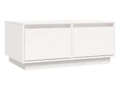 Mesa de centro de madera maciza de pino blanco 80x50x35 cm