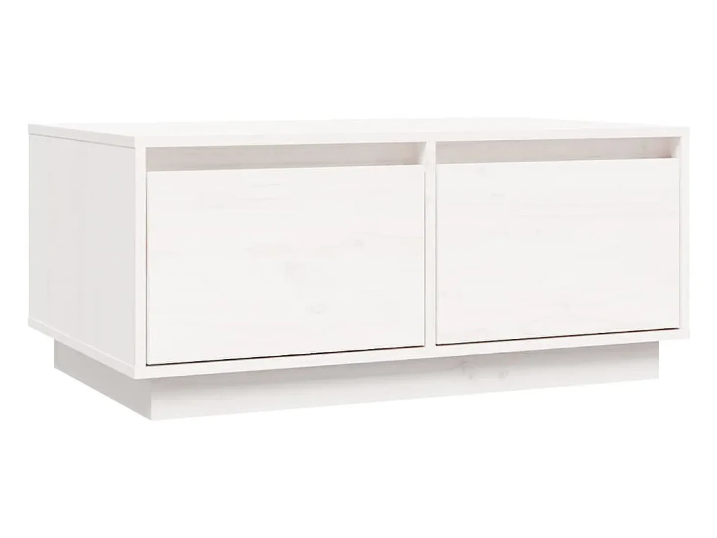Mesa de centro de madera maciza de pino blanco 80x50x35 cm