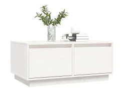 Mesa de centro de madera maciza de pino blanco 80x50x35 cm