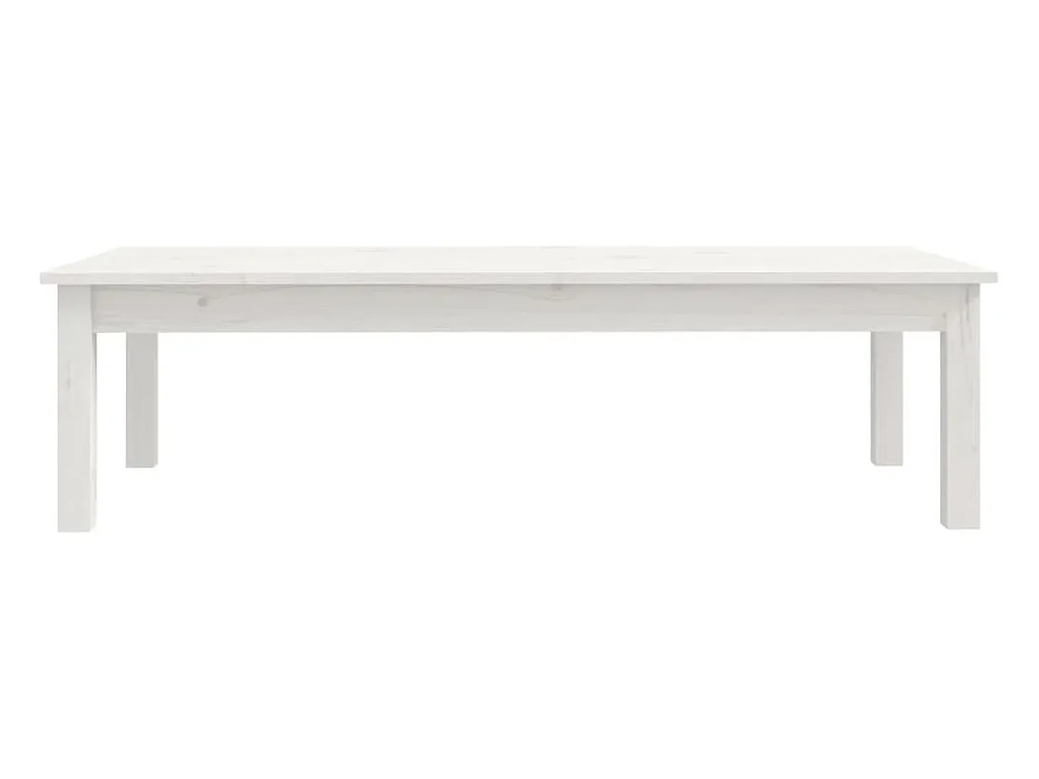 Mesa de centro de madera maciza de pino blanco 110x50x30 cm