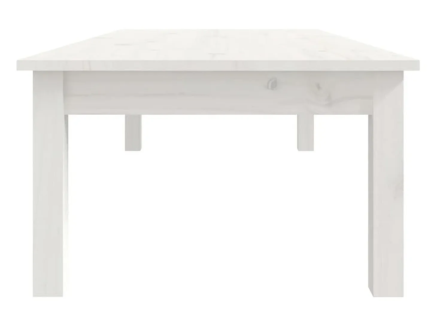 Mesa de centro de madera maciza de pino blanco 110x50x30 cm