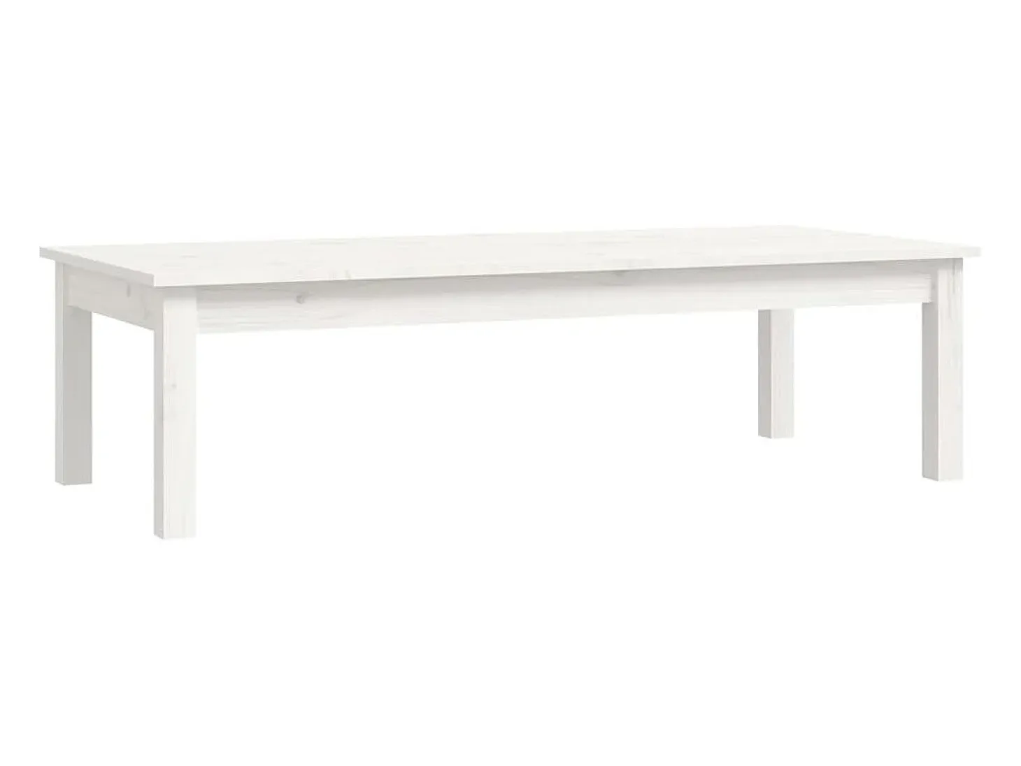 Mesa de centro de madera maciza de pino blanco 110x50x30 cm