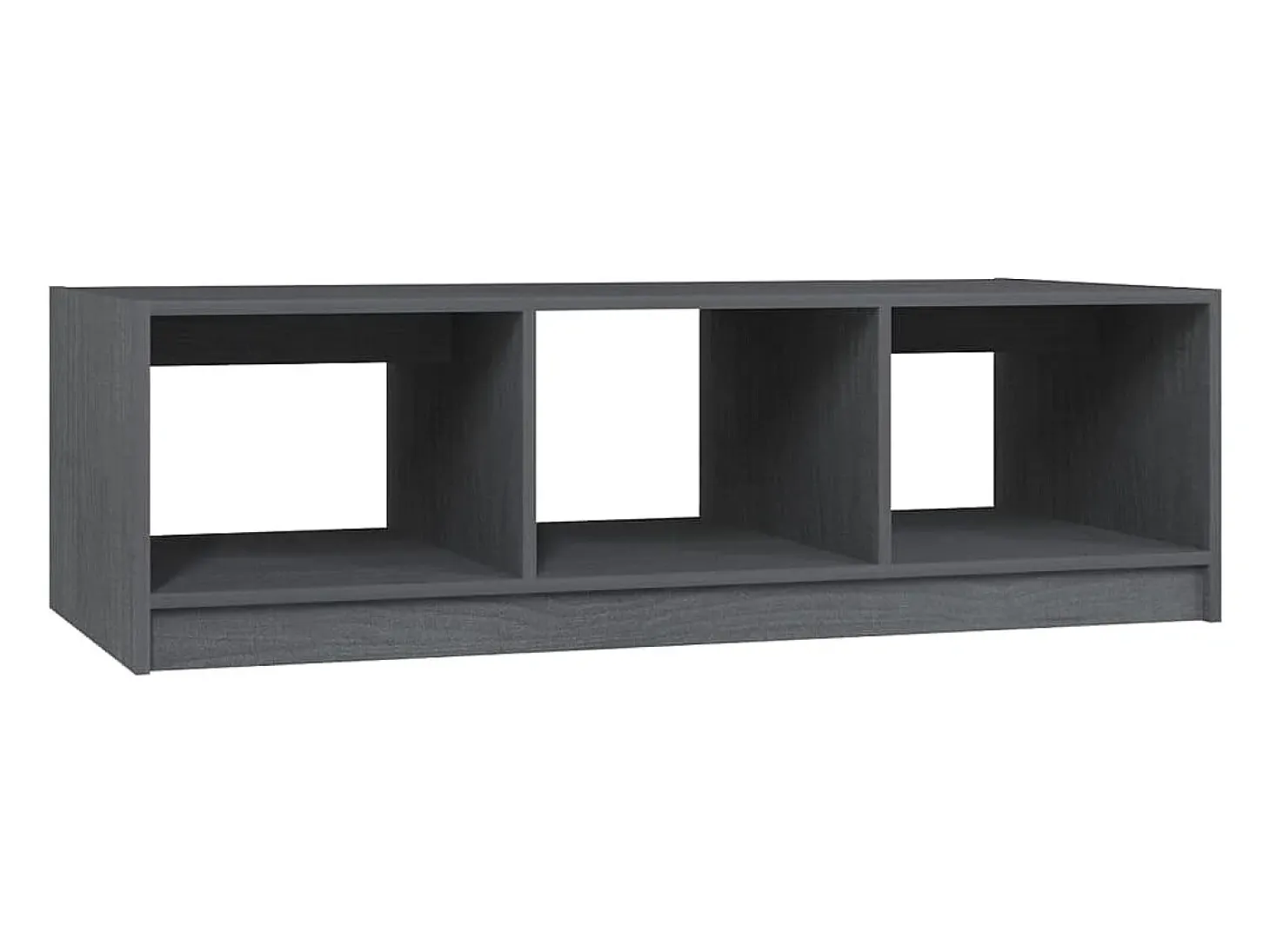 Mesa de centro de madera maciza de pino gris 110x50x34 cm
