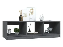 Mesa de centro de madera maciza de pino gris 110x50x34 cm