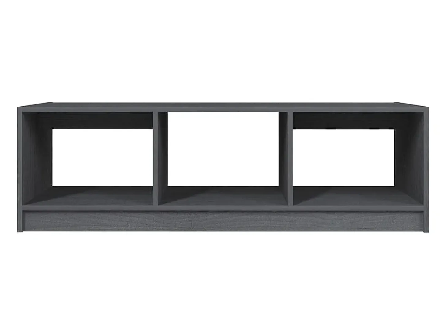 Mesa de centro de madera maciza de pino gris 110x50x34 cm