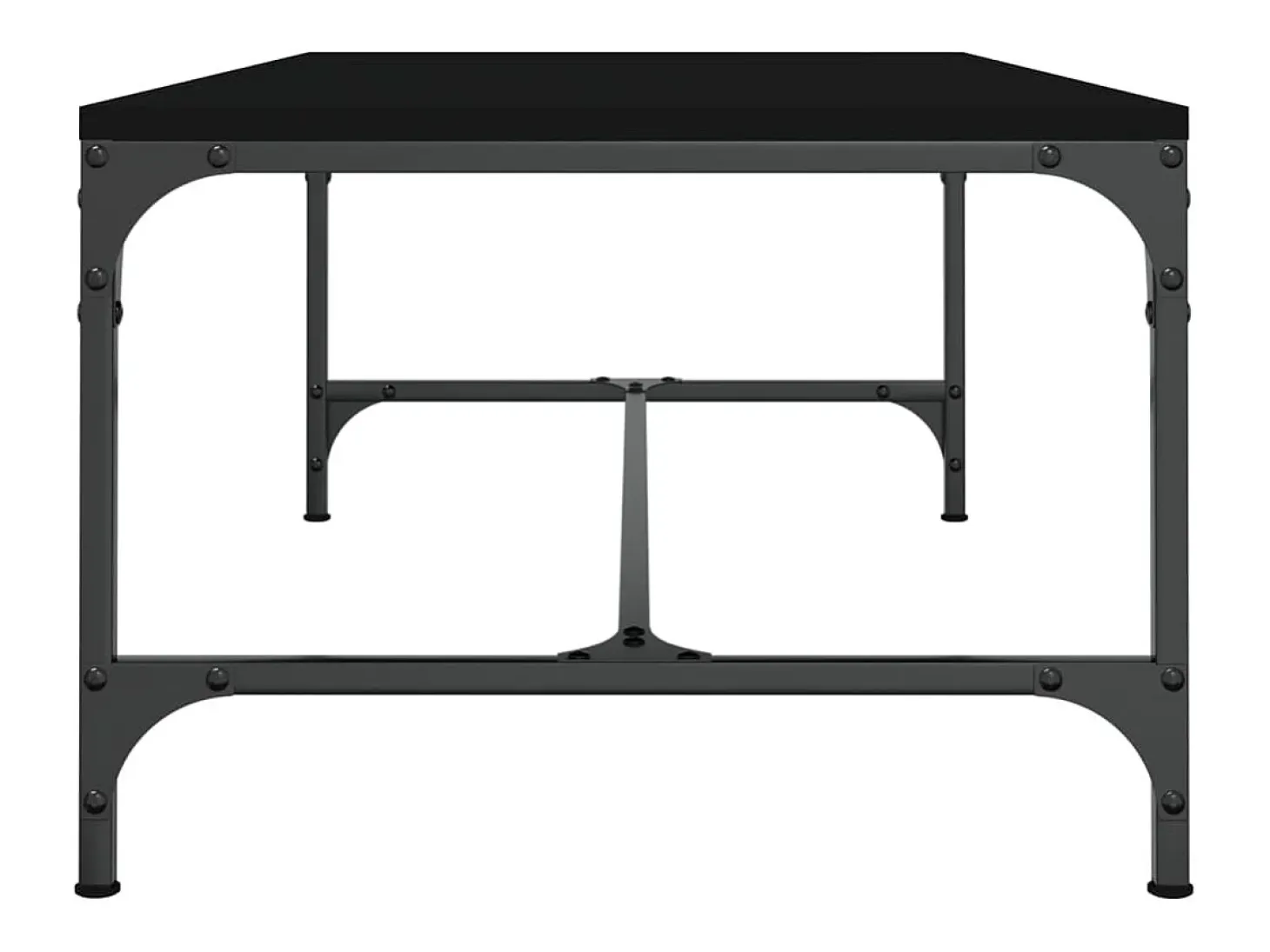 Mesa de centro de madera contrachapada negro 100x50x35 cm