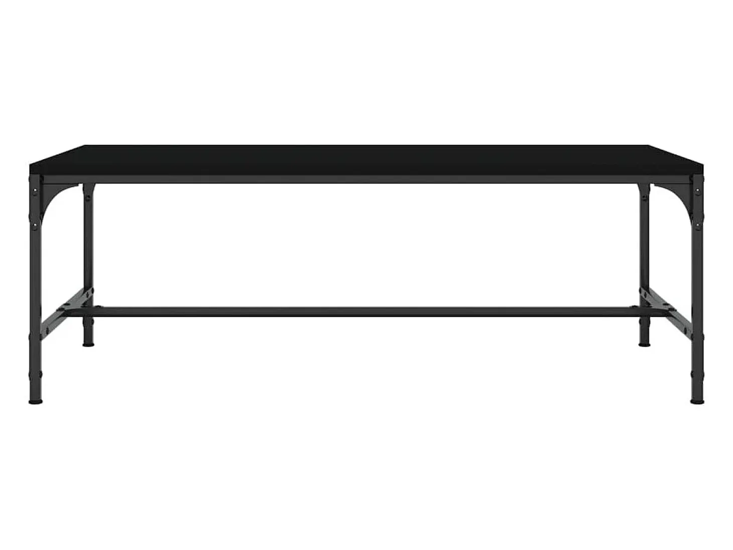 Mesa de centro de madera contrachapada negro 100x50x35 cm