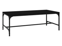 Mesa de centro de madera contrachapada negro 100x50x35 cm