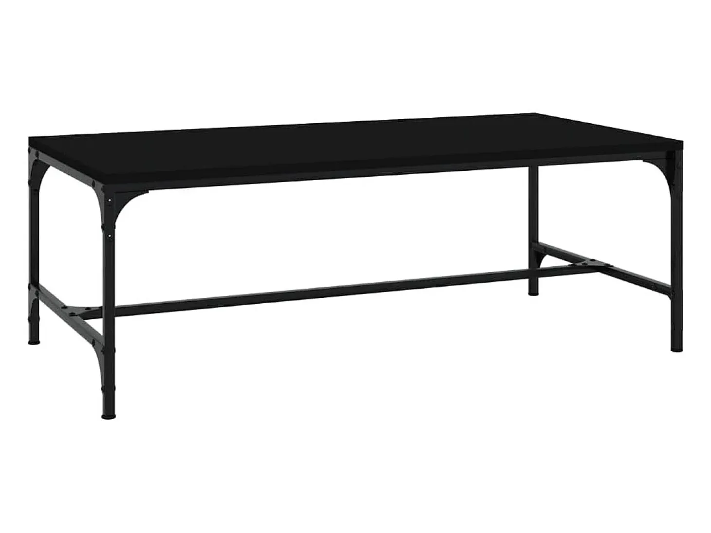 Mesa de centro de madera contrachapada negro 100x50x35 cm