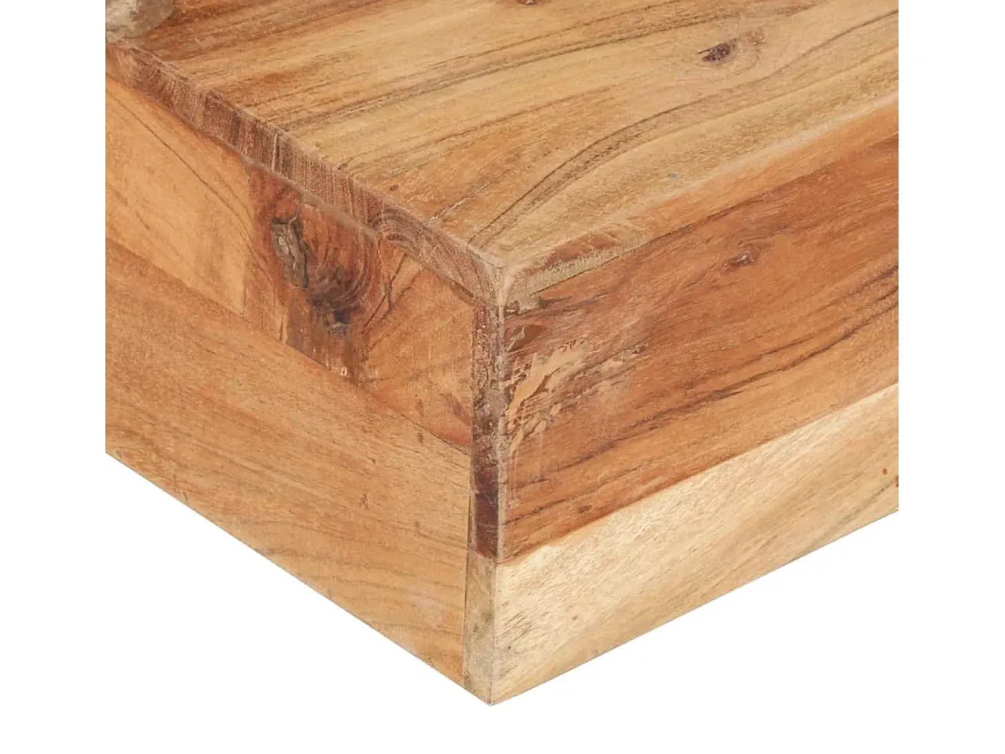Mesa de centro de madera maciza de acacia 80x80x28 cm