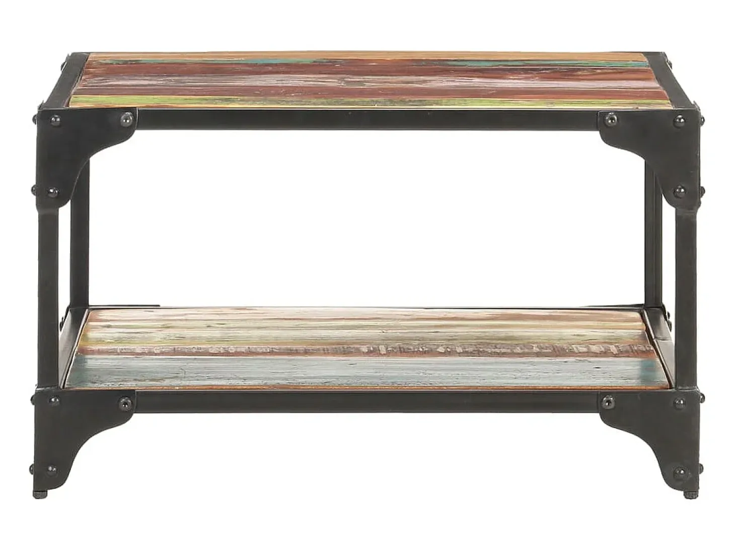 Mesa de centro de madera maciza reciclada 60x60x35 cm