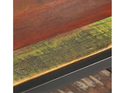 Mesa de centro de madera maciza reciclada 60x60x35 cm