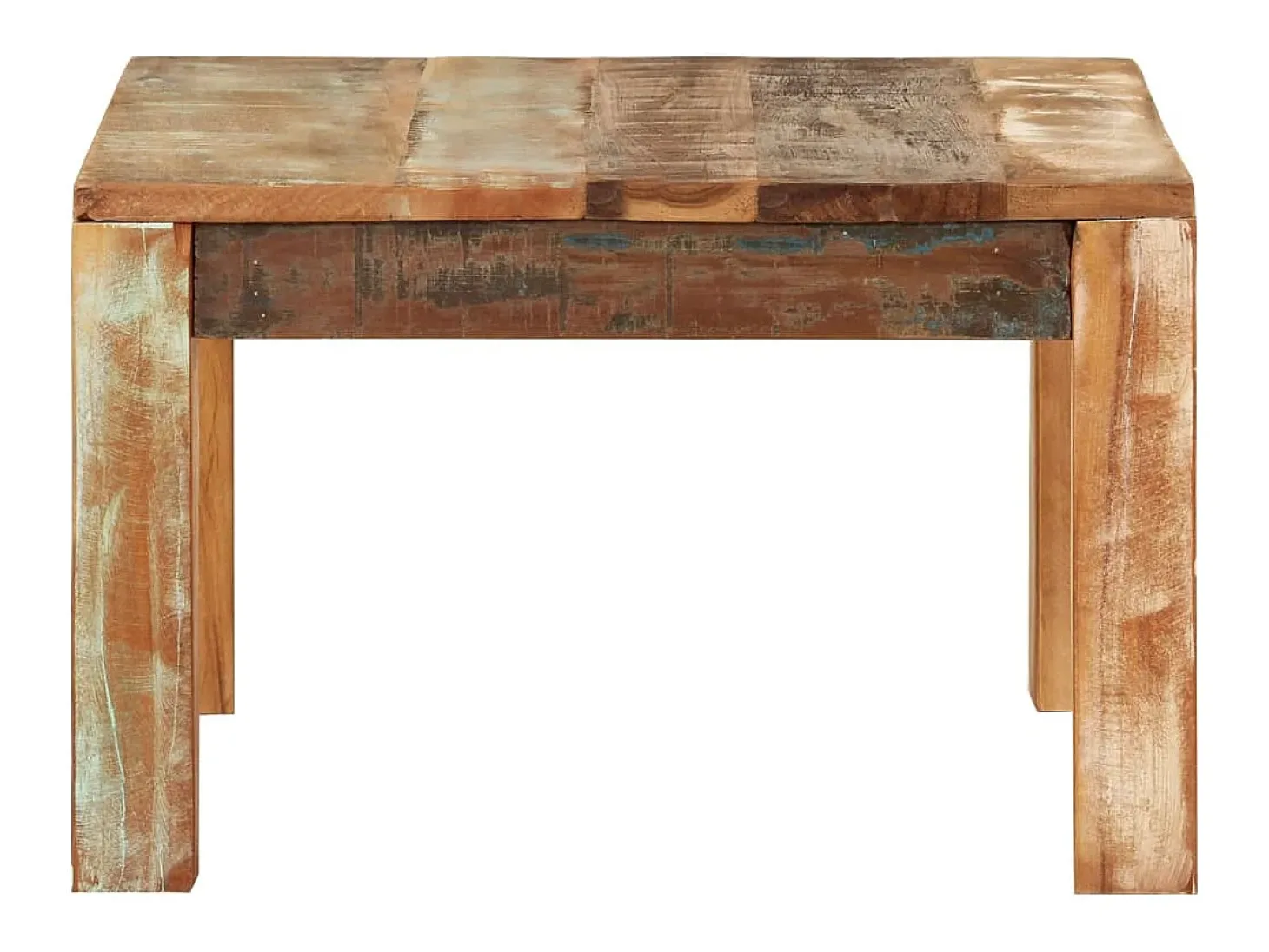 Mesa de centro de madera maciza reciclada 55x55x35 cm