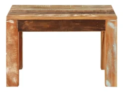 Mesa de centro de madera maciza reciclada 55x55x35 cm