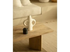 Mesa de centro de madera maciza en tono roble oscuro de 120x50cm - KYOTO - DECOWOOD