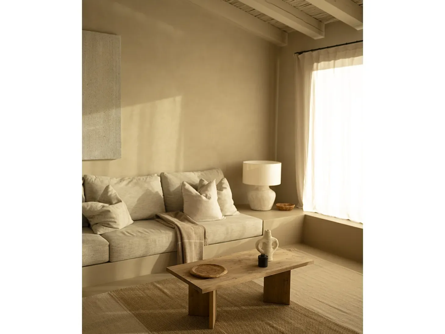 Mesa de centro de madera maciza en tono roble oscuro de 120x50cm - KYOTO - DECOWOOD