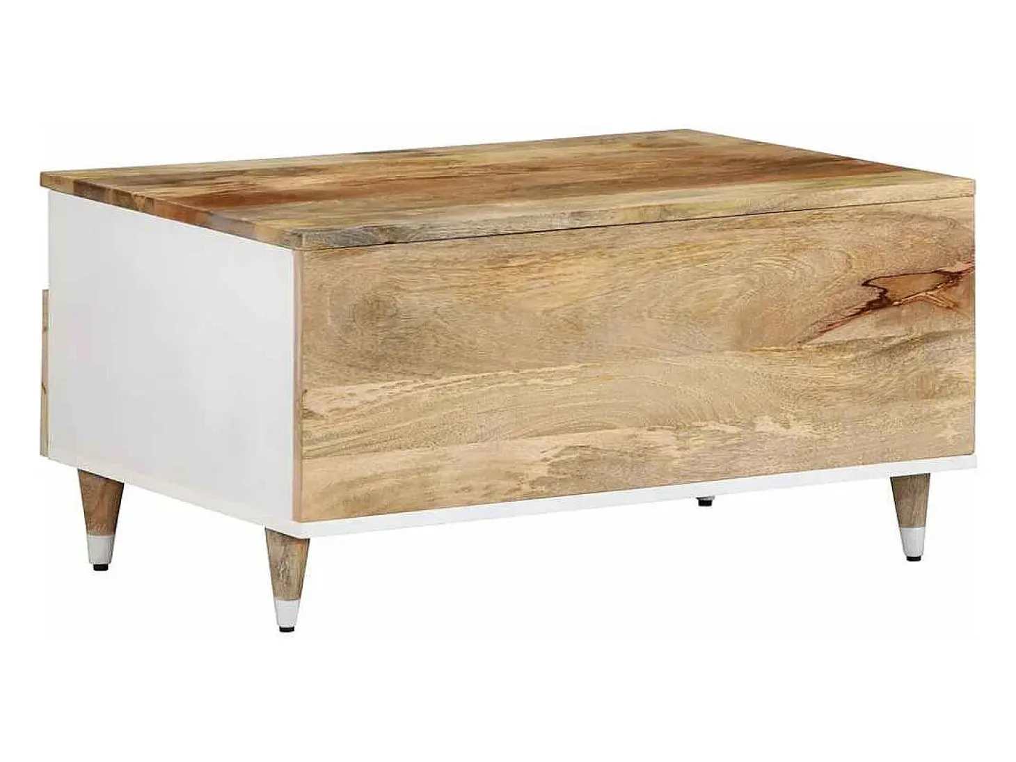 Mesa de centro de madera maciza mango 80x54x40 cm