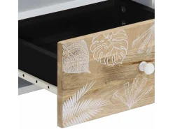 Mesa de centro de madera maciza mango 80x54x40 cm