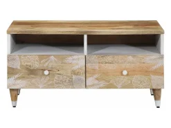 Mesa de centro de madera maciza mango 80x54x40 cm
