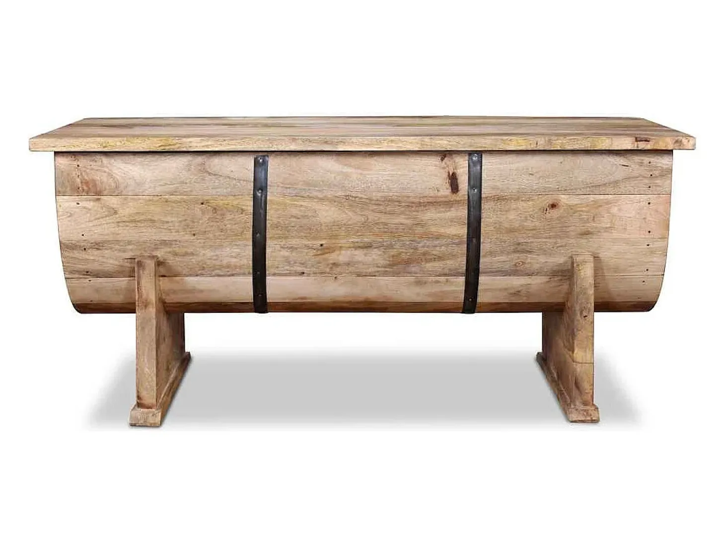 Mesa de centro de madera maciza de mango 88x50x40 cm