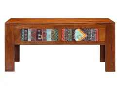 Mesa de centro de madera maciza de acacia 90x50x40 cm