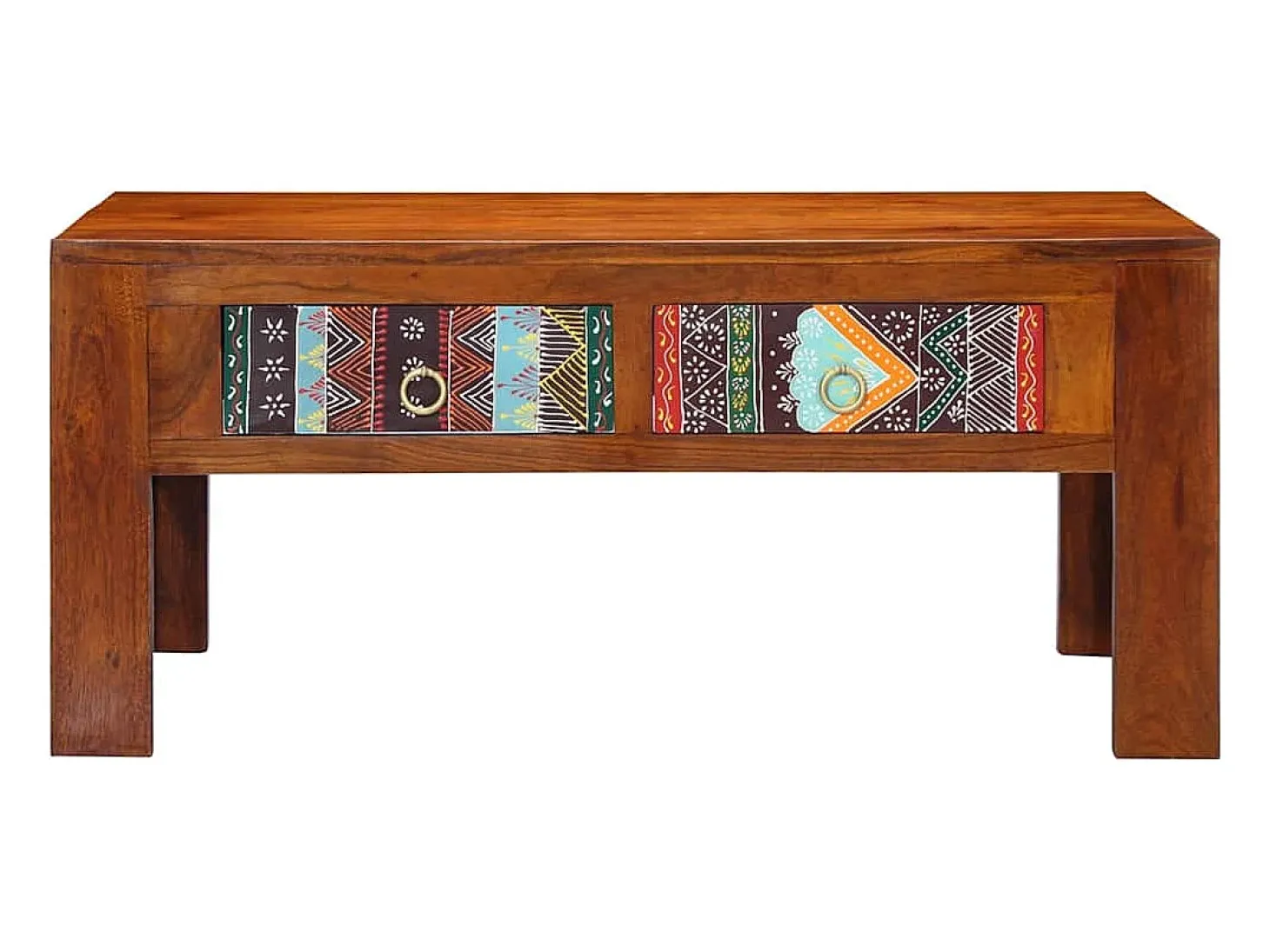 Mesa de centro de madera maciza de acacia 90x50x40 cm