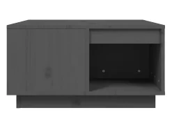Mesa de centro de madera maciza de pino gris 60x61x32,5 cm