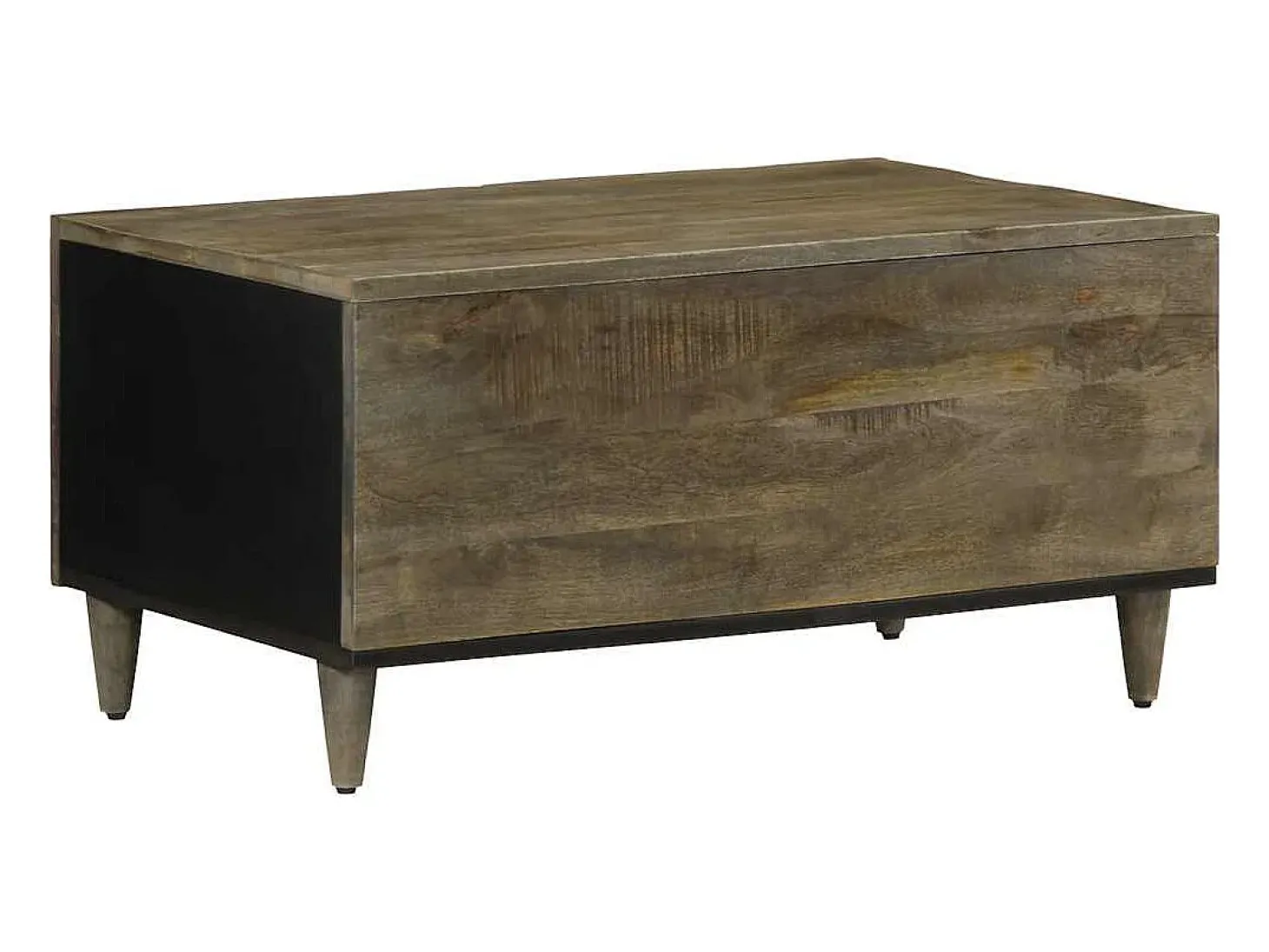 Mesa de centro de madera maciza de mango gris claro 80x50x40 cm