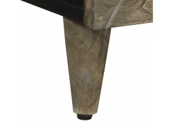 Mesa de centro de madera maciza de mango gris claro 80x50x40 cm