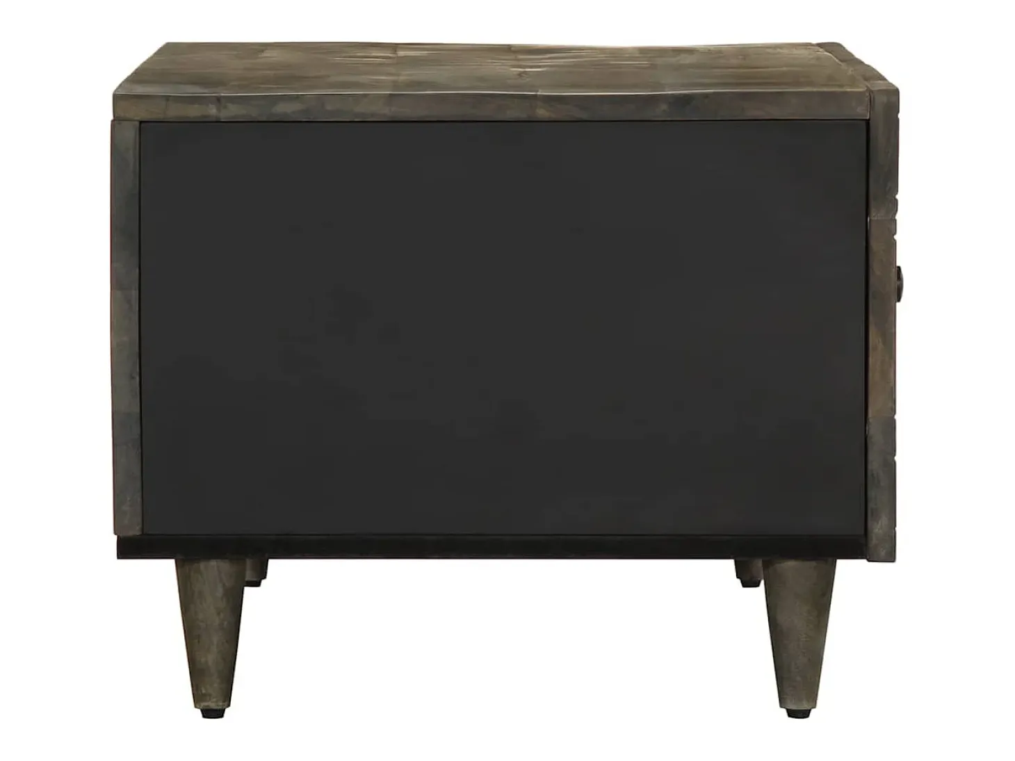 Mesa de centro de madera maciza de mango gris claro 80x50x40 cm