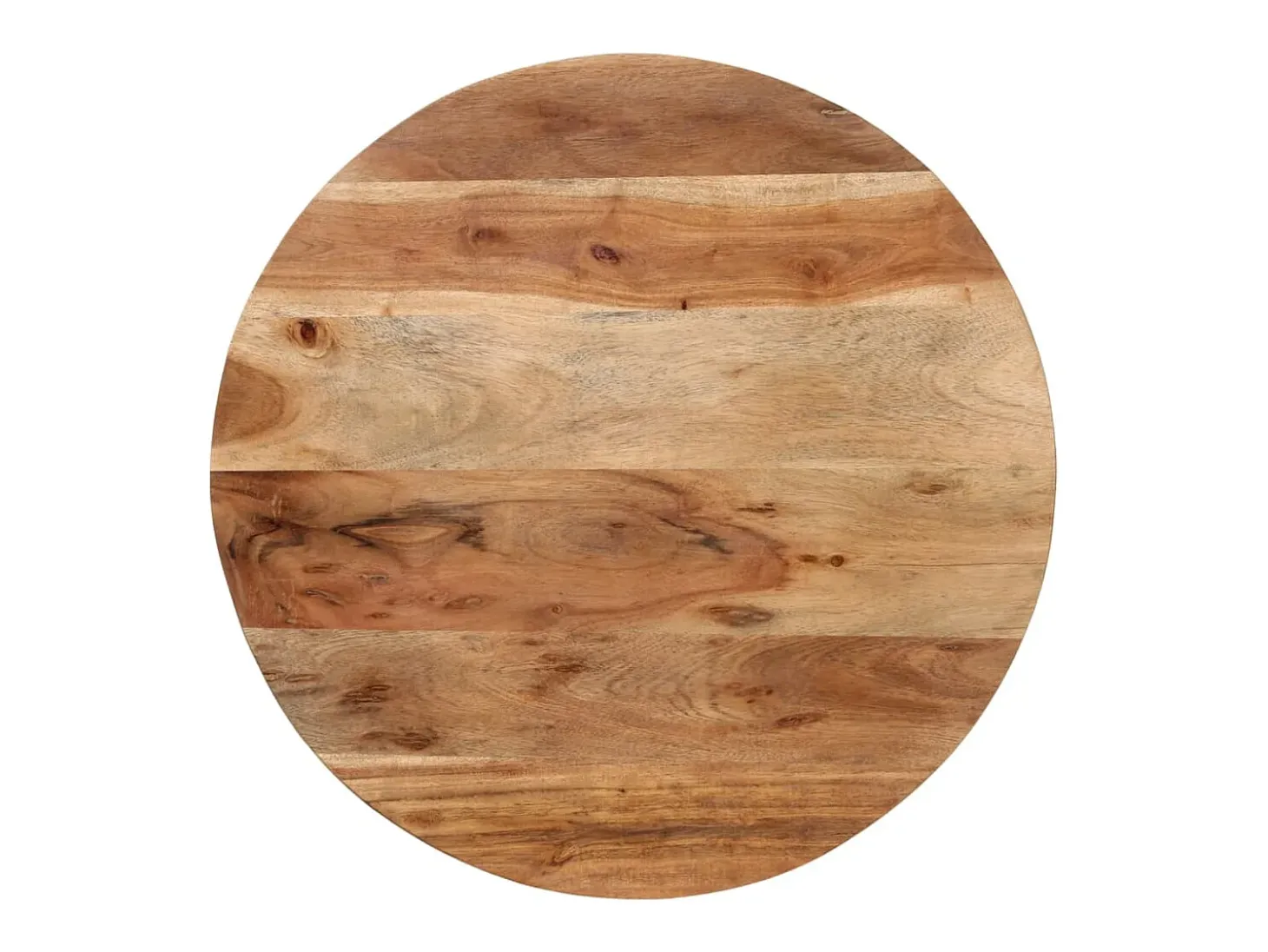 Mesa de centro de madera maciza de acacia y hierro 35x35x30 cm