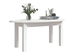 Mesa de centro de madera maciza de pino blanco 80x40x35 cm