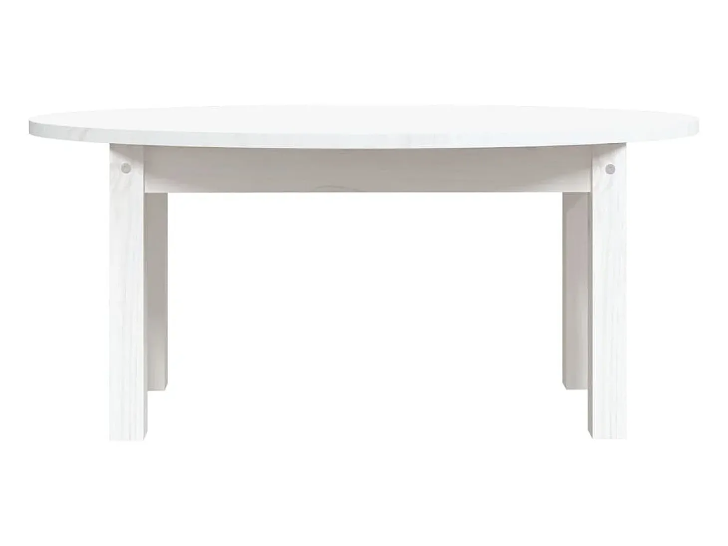 Mesa de centro de madera maciza de pino blanco 80x40x35 cm