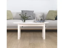 Mesa de centro de madera maciza de pino blanco 80x40x35 cm
