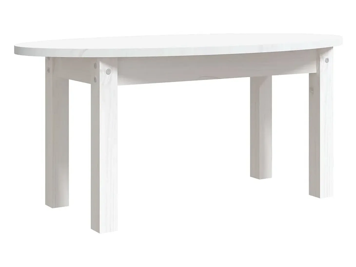 Mesa de centro de madera maciza de pino blanco 80x40x35 cm