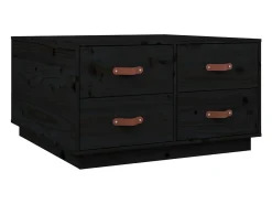 Mesa de centro de madera maciza de pino negro 80x80x45 cm
